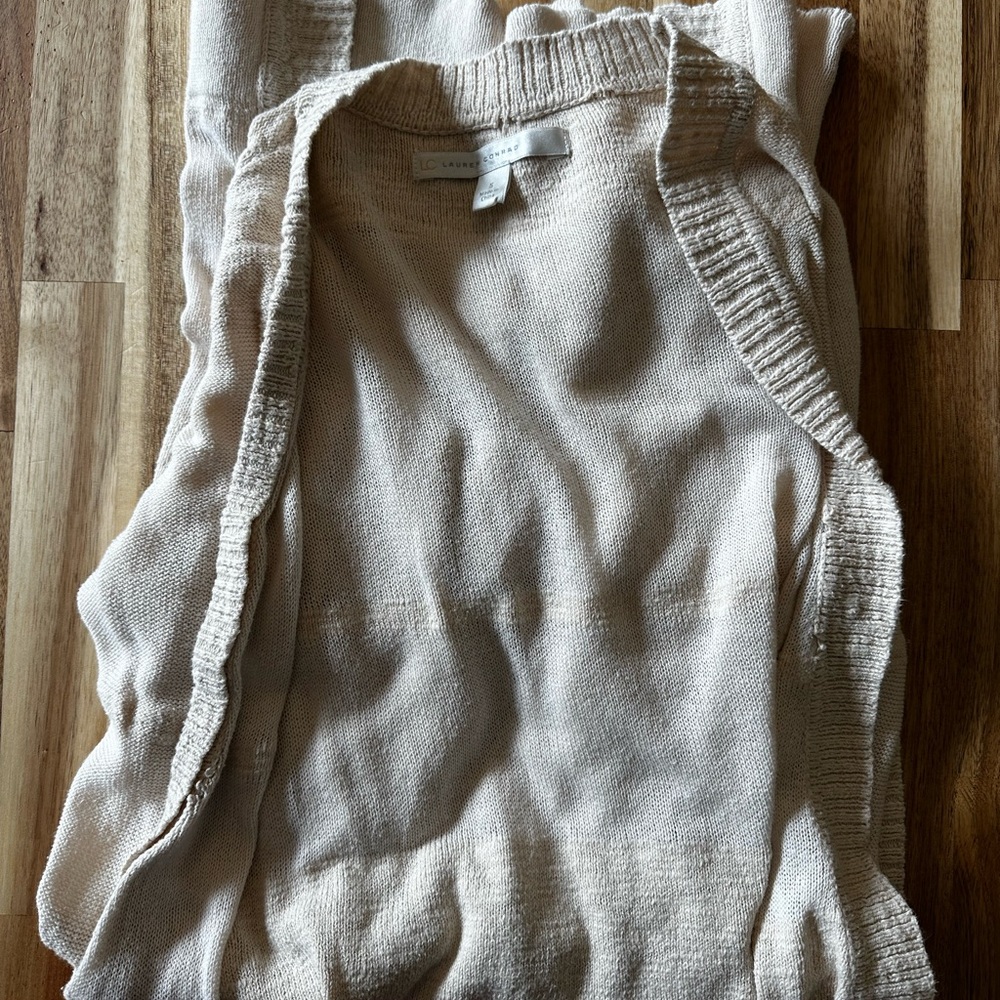 LC Lauren Conrad Cream Cardigan Duster